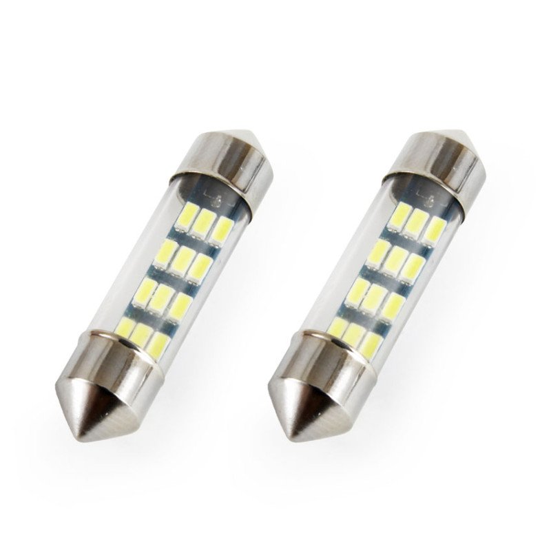 AMIO 01090/AM Λαμπάκια Πλαφονιέρας Standard Festoon τύπου C5W τάση λειτουργίας 12V απόδοσης 0.5W μήκος 36mm χρώμα λευκό για Επιβατικά Αυτοκίνητα - 2 τεμ.