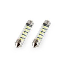 AMIO 01091/AM Λαμπάκια Πλαφονιέρας LED 15xSMD τύπου C5W τάση λειτουργίας 12V απόδοσης 0.6W μήκος 39mm χρώμα λευκό για Επιβατικά Αυτοκίνητα - 2 τεμ.