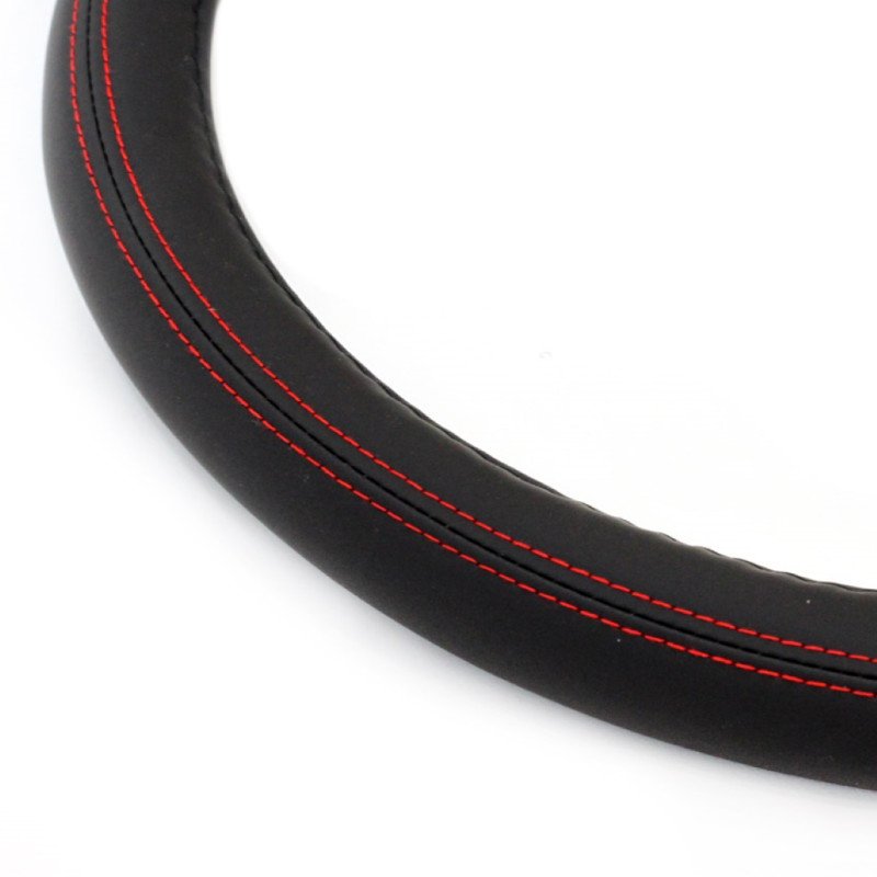 AMIO 01355/AM Κάλυμμα Τιμονιού 37/39cm Μαύρο με Κόκκινη Ραφή Σειρά SWC-01 για Τιμόνι Οχήματος - 1 τεμ.