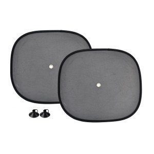 AMIO 01537/AM Ηλιοπροστασίες Πλαϊνών Παραθύρων 44x38cm με Βεντούζες για Σκίαση & Προστασία Επιβατών – Σετ 2 Τεμ.