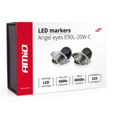 AMIO 01542/AM LED Λαμπάκια Angel Eyes 20W 340lm 5600K CANBUS για BMW Σειρά 3 E90 Sedan / E91 Station Wagon 2008 (LCI Halogen) για Καθαρό Λευκό Φως & Χωρίς Σφάλματα – Σετ 2 Τεμ.