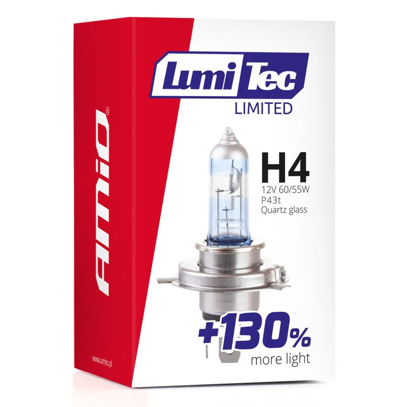 AMIO 02132/AM H4 12V 60/55W P43t LUMITEC LIMITED +130% UP TO 40m - 1 ΤΕΜ.