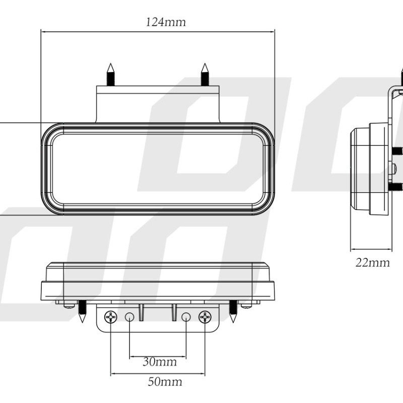 AMIO 02376/AM ΦΩΣ ΟΓΚΟΥ ΦΟΡΤΗΓΟΥ LED ΠΟΡΤΟΚΑΛΙ 10-30V 124x49x22mm ΑΔΙΑΒΡΟΧΟ OM-02-O 1ΤΕΜ.