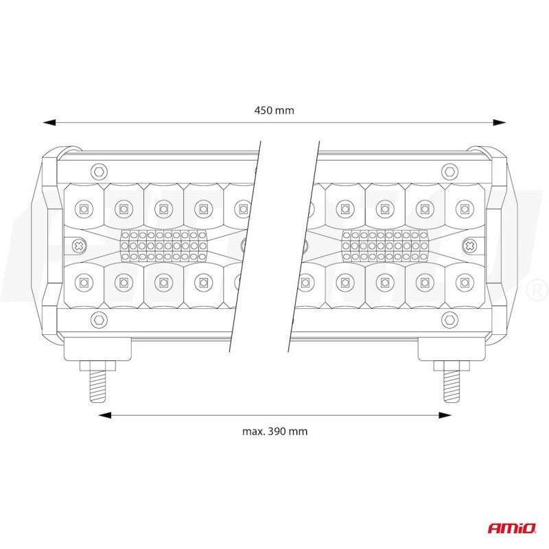 AMIO 02541/AM ΠΡΟΒΟΛΕΑΣ ΕΡΓΑΣΙΑΣ WORKING LAMP 120 SMD LED 9>36V 36.000lm 6.000>6.500K 450x74x63mm AWL27 - 1 ΤΕΜ.
