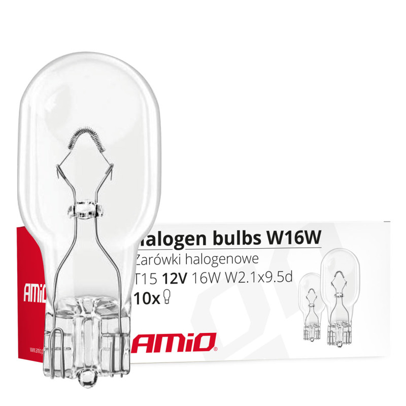 AMIO 02549/AM W16W 12V 16W W2,1x9,5d (ΚΑΡΦΩΤΟ ΑΚΑΛΥΚΟ) ΑΛΟΓΟΝΟΥ - 10ΤΕΜ.