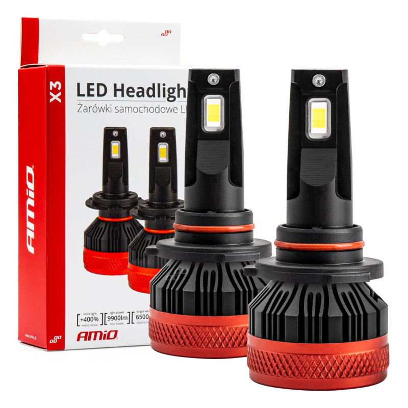 AMIO 02983/AM ΛΑΜΠΕΣ LED CAN-BUS HΒ4 9006 9>16V 90W 6.500K 9900lm (ΜΕ ΑΝΕΜΙΣΤΗΡΑΚΙ) X3 SERIES - 2 Τεμ.