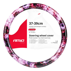 AMIO 02988/AM ΚΑΛΥΜΜΑ ΤΙΜΟΝΙΟΥ SWC-47 Μ 37-39cm ΜΑΥΡΟ/ΡΟΖ ΜΕ ΣΧΕΔΙΟ ΛΟΥΛΟΥΔΙΑ - 1 ΤΕΜ.