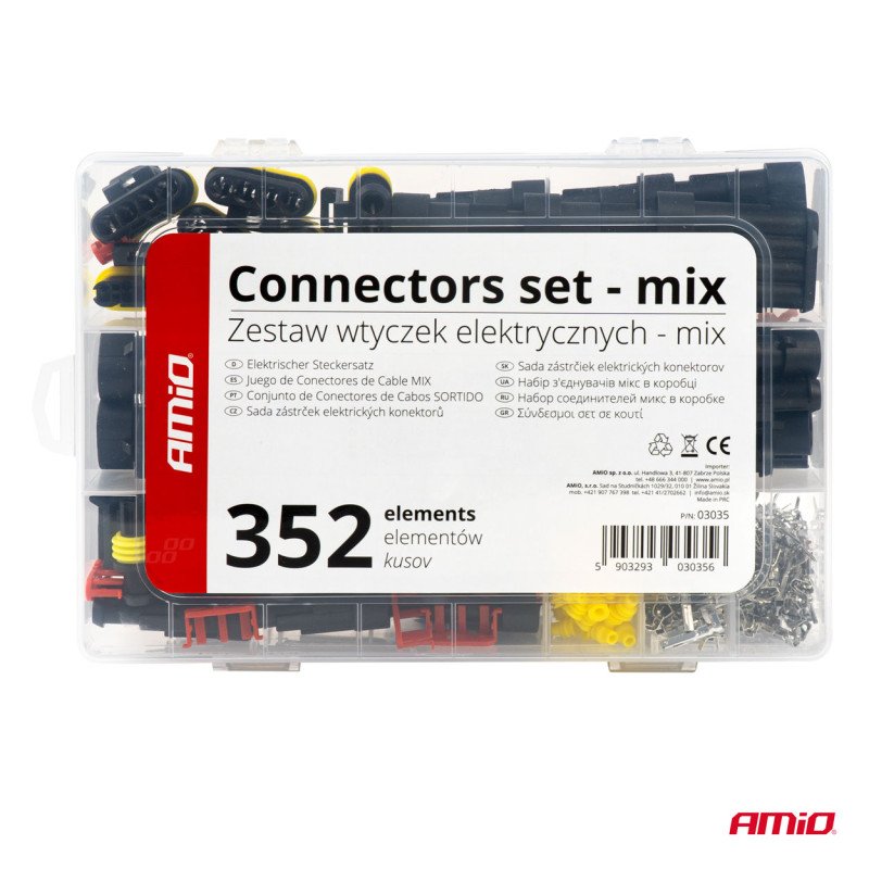 AMIO 03035/AM ΦΙΣ & ΒΥΣΜΑΤΑ ΚΑΛΩΔΙΩΝ 6 ΤΥΠΩΝ 12/24V ΑΡΣΕΝΙΚΑ ΚΑΙ ΘΗΛΥΚΑ ΣΕΤ - 352 ΤΕΜ.