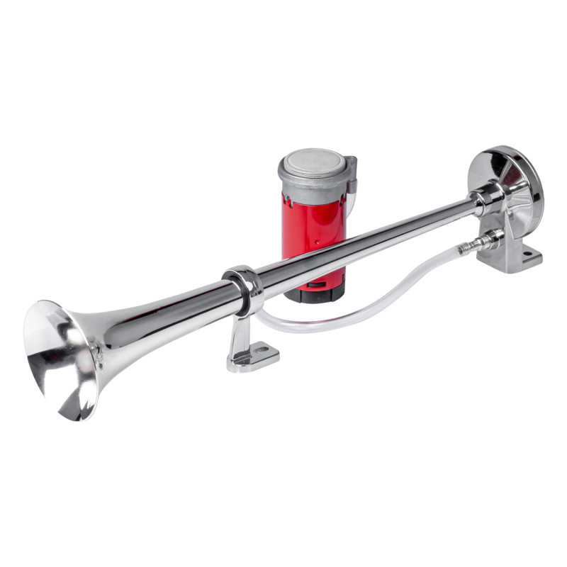 AMIO 03618/AM ΚΟΡΝΑ ΠΝΕΥΜΑΤΙΚΗ ΜΟΝΗ 12V (ΜΗΚΟΣ:45 cm ΔΙΑΜΕΤΡΟΣ ΕΞΟΔΟΥ: 9cm) ΧΡΩΜΙΟΥ - 1 Τεμ.