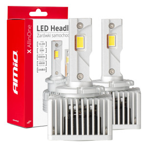 AMIO 03669/AM ΛΑΜΠΕΣ LED D3S/D5R/D8S 12/24V 6000K 9.000lm 50W X ALL IN ONE SERIES CAN-BUS (ΜΕ ΑΝΕΜΙΣΤΗΡΑΚΙ) - 2 ΤΕΜ.