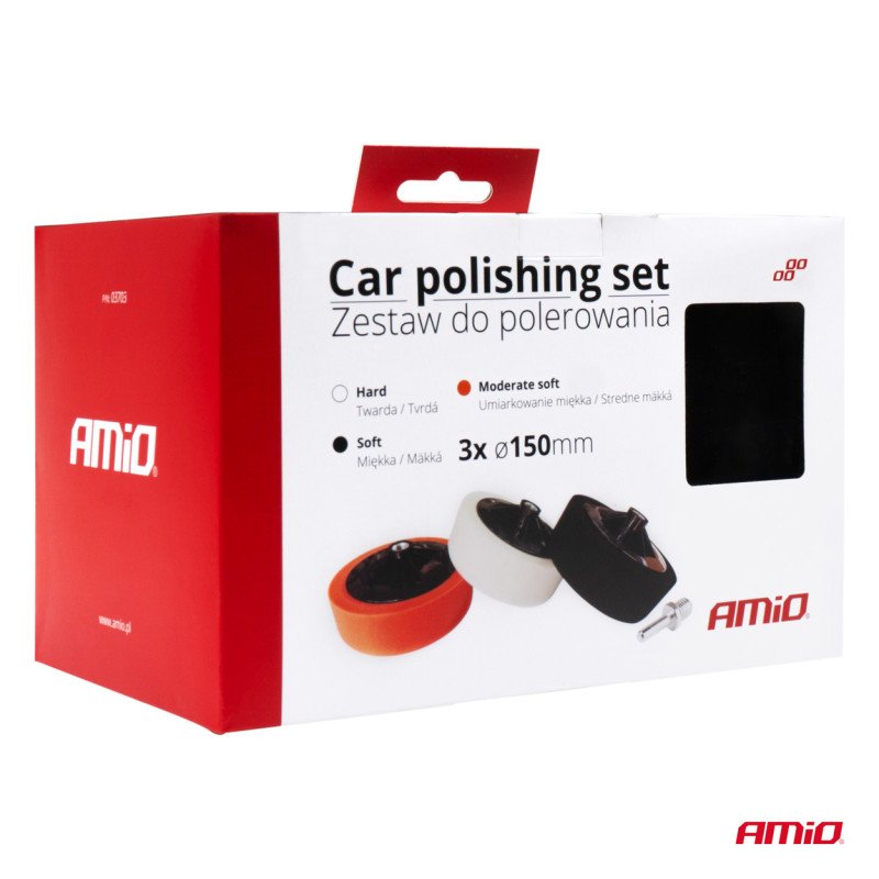AMIO 03703/AM ΣΦΟΥΓΓΑΡΙA ΤΡΙΒΕΙΟΥ ΓΥΑΛΙΣΜΑΤΟΣ 150mm ΓΙΑ ΔΡΑΠΑΝΟ - 3 Τεμ.