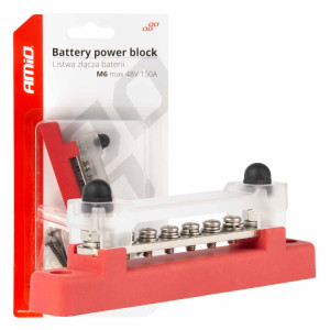 AMIO 03810/AM ΜΠΑΡΑ ΚΑΛΩΔΙΩΝ / ΤΕΡΜΑΤΙΚΟ 6 ΘΕΣΕΩΝ max 48V​ ΚΟΚΚΙΝΟ - 1 Τεμ.