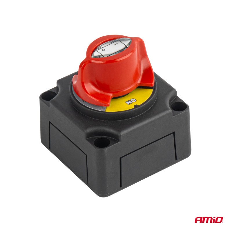 AMIO 03838/AM ΔΙΑΚΟΠΤΗΣ POWER-OFF ΜΠΑΤΑΡΙΑΣ ΣΕ ΒΑΣΗ 12-48V 300A ΜΑΥΡΟ/ΚΟΚΚΙΝΟ - 1 Τεμ.