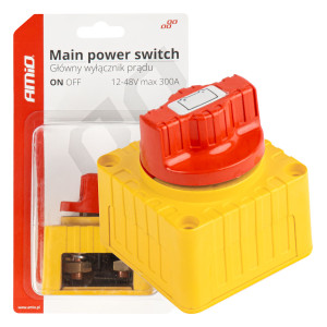 AMIO 03839/AM ΔΙΑΚΟΠΤΗΣ POWER-OFF ΜΠΑΤΑΡΙΑΣ ΣΕ ΒΑΣΗ 12-48V 300A ΜΑΥΡΟ/ΧΡΥΣΟ - 1 Τεμ.
