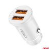 AMIO 03872/AM ΦΟΡΤΙΣΤΗΣ ΑΝΑΠΤΗΡΑ 12/24V ΜΕ 2 ΘΥΡΕΣ 2xUSB 10.5W 5V/2.1A ΛΕΥΚΟΣ - 1 Τεμ.