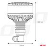 AMIO 04107/AM ΦΑΡΟΣ ΦΙΜΕ HEAVY DUTY W28P 12/24V 16LED ΕΛΑΣΤΙΚΟΣ ΒΙΔΩΤΟΣ ΠΟΡΤΟΚΑΛΙ Υ169mm Φ110mm - 1 τεμ.
