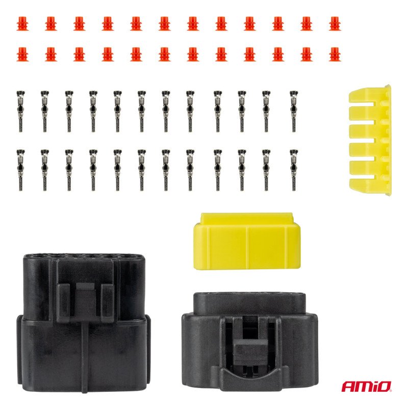 AMIO 04352/AM ΦΙΣΑ ΣΥΝΔΕΣΗΣ ΜΕ ΥΠΟΔΟΧΗ 12 PIN Φ2,2mm ΑΔΙΑΒΡΟΧΗ - 1 τεμ.