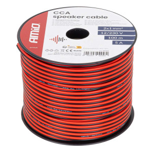 AMIO 04458/AM Δίδυμο Καλώδιο Ηχείων CCA 2×1mm² 100m - 1 τεμ.
