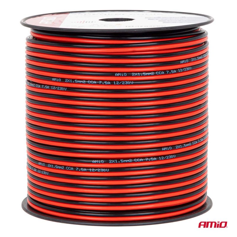AMIO 04459/AM Δίδυμο Καλώδιο Ηχείων CCA 2×1,5mm² 100m - 1 τεμ.