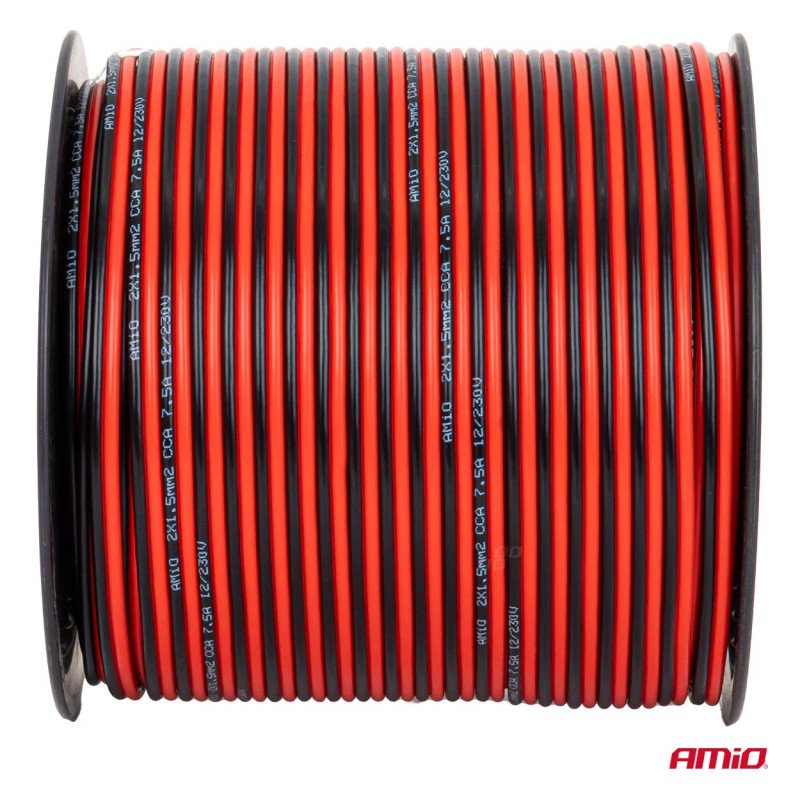 AMIO 04459/AM Δίδυμο Καλώδιο Ηχείων CCA 2×1,5mm² 100m - 1 τεμ.