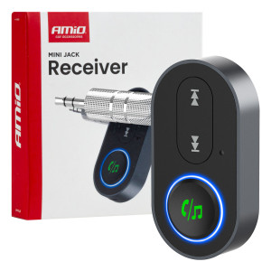 AMIO 04658/AM Bluetooth Δέκτης (Receiver) για Ασύρματη Μετάδοση Ήχου με υποδοχή Mini Jack 3.5mm για Αυτοκίνητα και Ηχοσυστήματα - 1 τεμ.