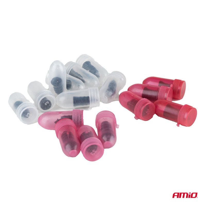 AMIO 04694/AM Kit Επιδιόρθωσης Ελαστικών με 16 Βίδες από Καουτσούκ & με Κατσαβίδι - 17τεμ