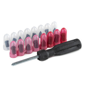 AMIO 04694/AM Kit Επιδιόρθωσης Ελαστικών με 16 Βίδες από Καουτσούκ & με Κατσαβίδι - 17τεμ