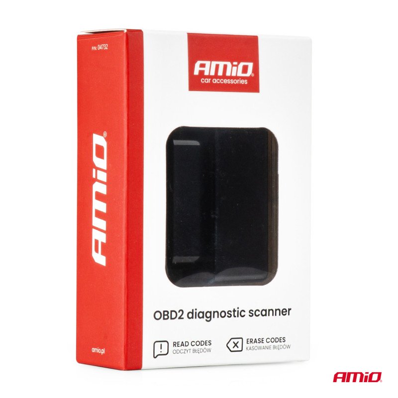 AMIO 04732/AM Διαγνωστικό Αυτοκινήτου OBD 2 τύπου ELM327 Bluetooth Mini τάση λειτουργίας 12V με ασύρματη σύνδεση για Επιβατικά Αυτοκίνητα - 1 τεμ.