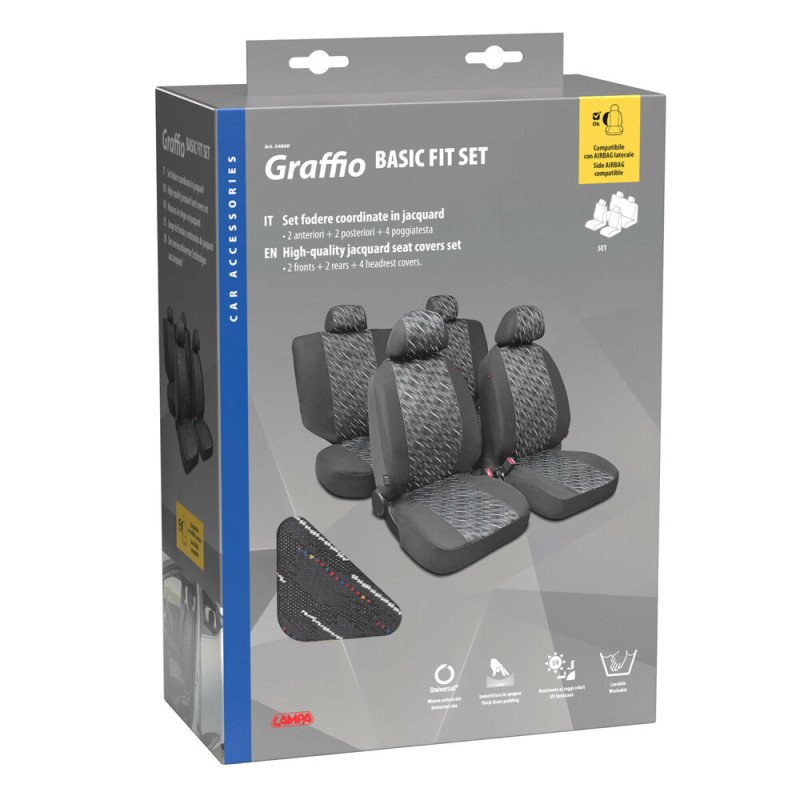 LAMPA L5486.0 ΚΑΛΥΜΜΑΤΑ ΣΕΤ GRAFIO POLYESTER ΓΡΑΦΙΤΗΣ - 8 τεμ.
