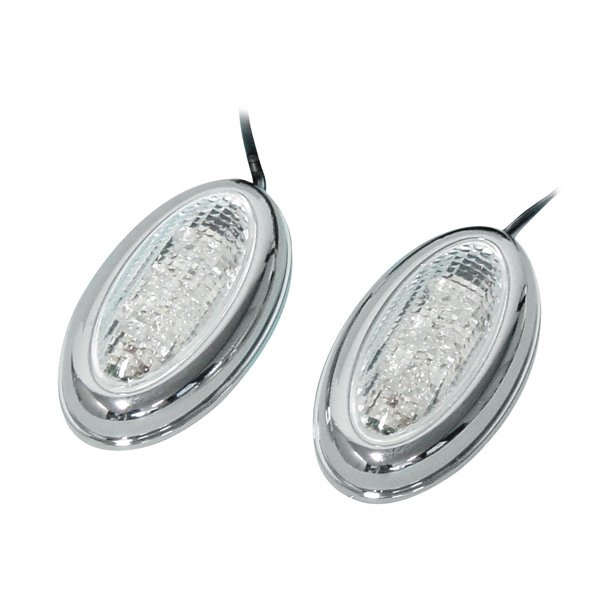 LAMPA 7227.9-LM ΦΛΑΣ MOTO SIDE MARKET 12V LED 70x40mm ΧΡΩΜΙΟ - 2ΤΕΜ.