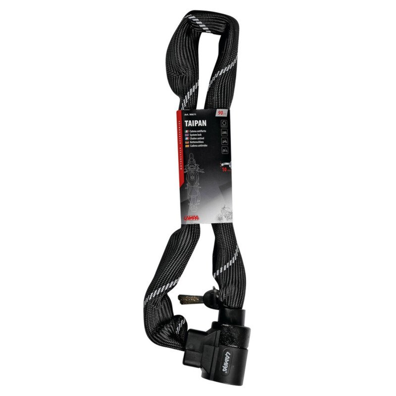 LAMPA 9067.1-LM ΑΝΤΙΚΛΕΠΤΙΚΗ ΚΟΥΛΟΥΡΑ TAIPAN ΜΕ ΝΑΥΛΟΝ ΥΦΑΣΜΑ ΜΑΥΡΗ 90cm 10mm (2 ΚΛΕΙΔΙΑ)