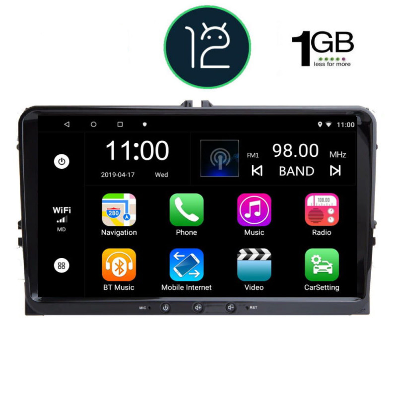 DIGITAL IQ IQ-RTA189_GPS ΟΘΟΝΗ MULTIMEDIA 2DIN VW 2004-2014 ANDROID 12 /RAM 1GB/9 inc/GPS/WI-FI/USB/SD/RADIO