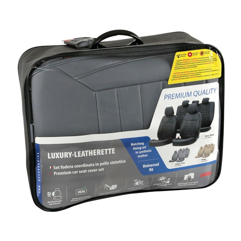 LAMPA L5466.6 ΚΑΛΥΜΜΑΤΑ ΚΑΘΙΣΜΑΤΩΝ LUXURY LEATHERETTE ΔΕΡΜΑΤΙΝΗ ΑΦΡΩΔΕΣ ΓΚΡΙ - 4 ΤΕΜ.