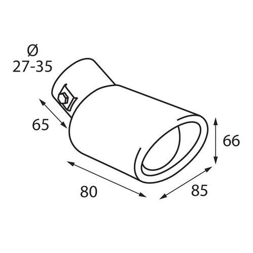 LAMPA L6008.8 ΑΚΡΟ ΕΞΑΤΜΙΣΗΣ TS-34 Φ 27-35mm - ΟΒΑΛ ΛΟΞΟ