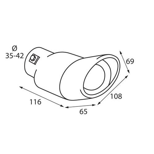 LAMPA L6010.7 ΑΚΡΟ ΕΞΑΤΜΙΣΗΣ TS-55 Φ 35-42mm - ΛΟΞΟ ΟΒΑΛ