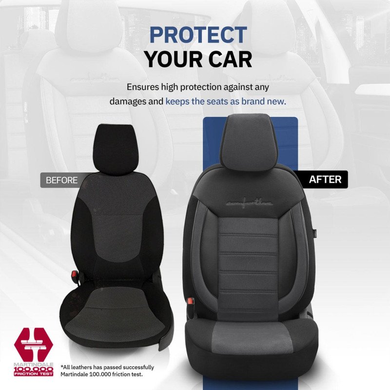 AMIO OT00758/AM ΚΑΛΥΜΜΑΤΑ ΚΑΘΙΣΜΑΤΩΝ OTOM COMFORTLINE 209 ΜΑΥΡΟ ΥΦΑΣΜΑΤΙΝΟ SET - 1 σετ.