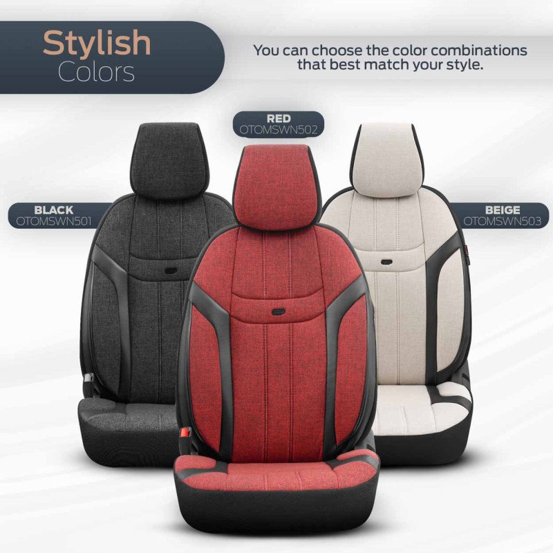 AMIO OT86751/AM ΚΑΛΥΜΜΑΤΑ ΚΑΘΙΣΜΑΤΩΝ OTOM SWAN 501 BLACK ΜΑΥΡΟ/ΓΚΡΙ ΣΚΟΥΡΟ ΛΙΝΟ & ΔΕΡΜΑΤΙΝΗ SET - 1 σετ.