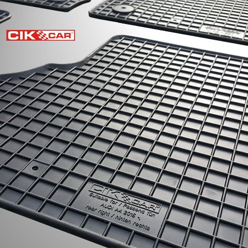 CIK RM.AU.0006/CK ΠΑΤΑΚΙΑ ΑΥΤΟΚΙΝΗΤΟΥ ΑΠΟ ΛΑΣΤΙΧΟ ΓΙΑ AUDI A4 B9 2015+ / A5 B9 2016+ ΣΕ ΜΑΥΡΟ ΧΡΩΜΑ ΜΕ ΚΟΥΜΠΩΜΑΤΑ - 4 ΤΕΜ.