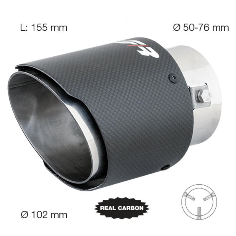 SIMONI RACING SRTRX/98C ΑΚΡΟ ΕΞΑΤΜΙΣΗΣ REAL CARBON 50-76mm ΣΤΡΟΓΓΥΛΟ