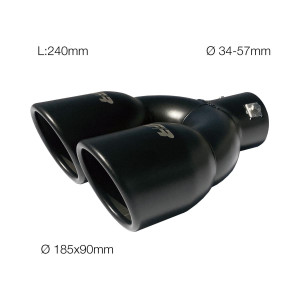 SIMONI RACING SRTRX/59N ΑΚΡΟ (ΜΠΟΥΚΑ) ΕΞΑΤΜΙΣΗΣ ΔΙΠΛΗ ΣΕ ΜΑΥΡΟ ΧΡΩΜΑ Φ34-57 mm (ΜΗΚΟΣ 240 mm/ΔΙΑΜΕΤΡΟΣ ΕΞΩΤΕΡΙΚΗ 185x90mm) - 1 τεμ.