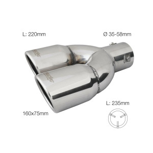 SIMONI RACING SRTRX/18L ΜΠΟΥΚΑ ΔΙΠΛΗ ΧΡΩΜΙΟΥ TRX/18L 165x77mm 235mm 35>58mm - 1 TEM