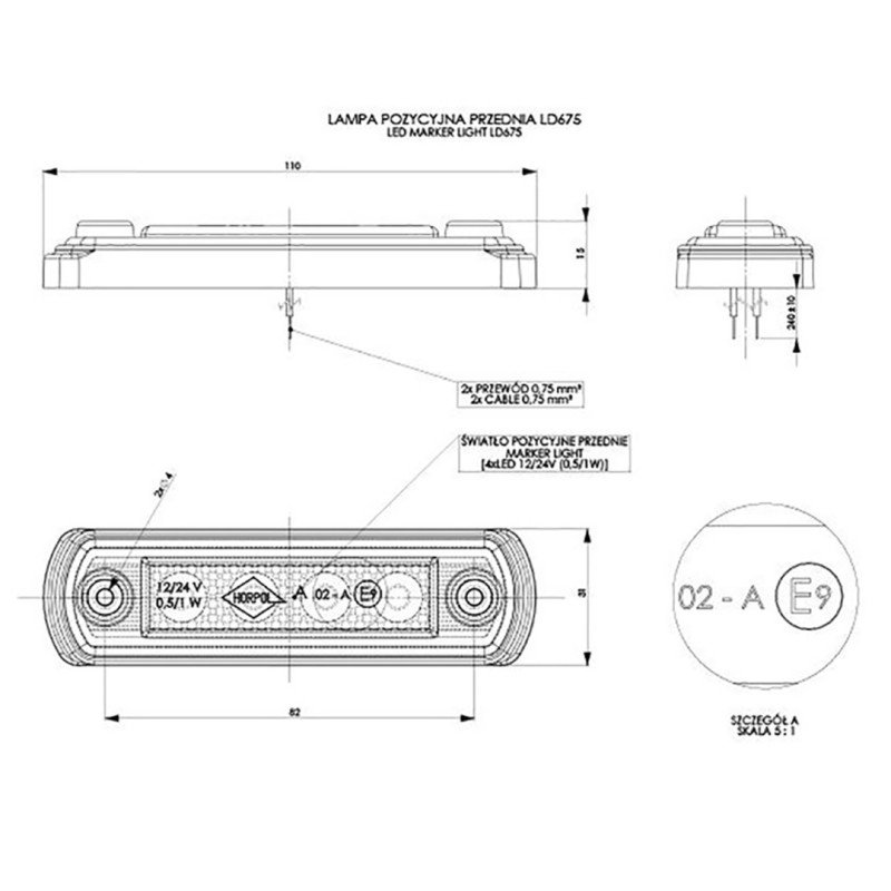 M-TECH WMLHOR675/MT ΦΩΣ ΟΓΚΟΥ LD675 12/24V 4LED HORPOL ΛΕΥΚΟ (10,5 x 3 cm) -1ΤΕΜ. M-TECH WMLHOR675/MT ΦΩΣ ΟΓΚΟΥ LD675 12/24V 4LED HORPOL ΛΕΥΚΟ (10,5 x 3 cm) -1ΤΕΜ.