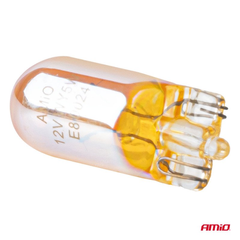 AMIO 04626/AM Λάμπες Αλογόνου WY5W W2.1x9.5d Καρφωτές 12V 5W Πορτοκαλί Lumitec για Φλας & Καθαρή Σήμανση – Σετ 2 Τεμ.