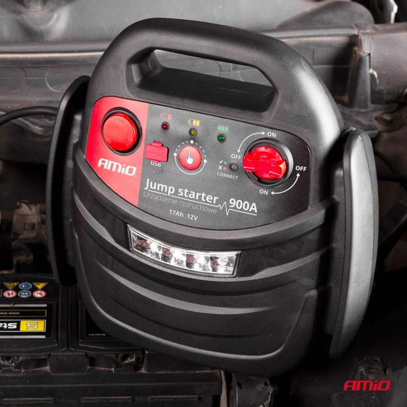 AMIO 02523/AM ΕΚΚΙΝΗΤΗΣ ΜΠΑΤΑΡΙΑΣ STARTER 4 ΣΕ 1 17Ah 12V DC 300A (700A max) 250PSI ΜΕ ΚΟΜΠΡΕΣΕΡ ΑΕΡΑ / ΜΑΝΟΜΕΤΡΟ / 3 LED / 2 ΠΡΙΖΕΣ 12V / 1 ΘΥΡΑ USB 5V 2,1A SENA ΓΙΑ ΒΕΝΖΙΝΗ ΚΑΙ DIESEL - 1 ΤΕΜ.