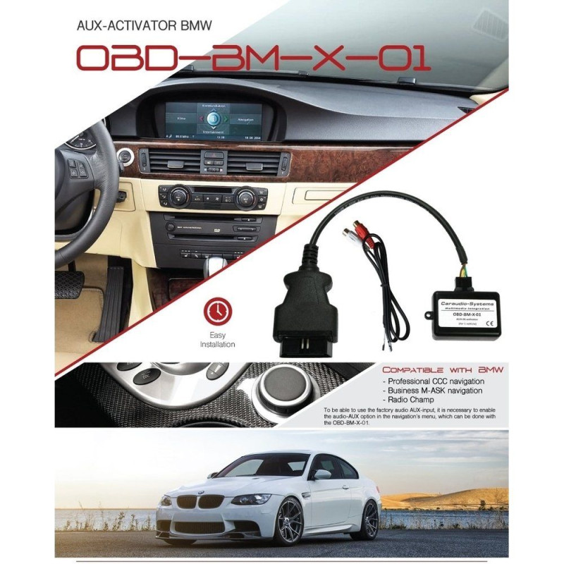 CARAUDIO SYSTEMS CS-OBD-BM-X01 BMW CCC Aux-In Ενεργοποίηση
