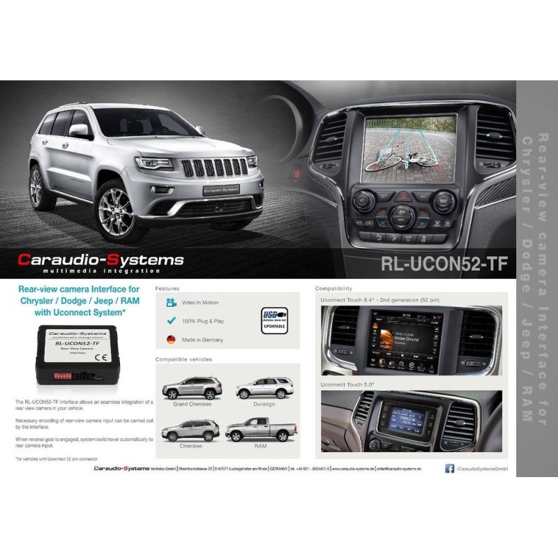 CARAUDIO SYSTEMS D-CS-RL-UCON52-TF Dodge & Jeep Rear Camera Interface με UConnect8.4
