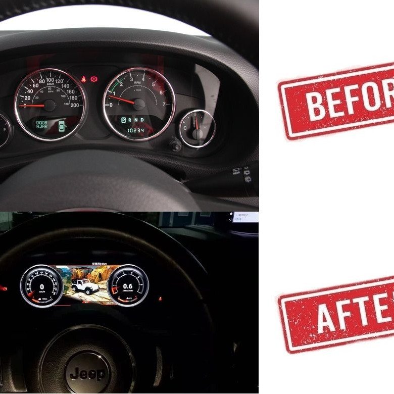BIZZAR U-DIC-JPW20 Jeep Wrangler JK 2011-2017 Digital LCD Instrument Cluster 12,3" με HD οθόνη 1920*720