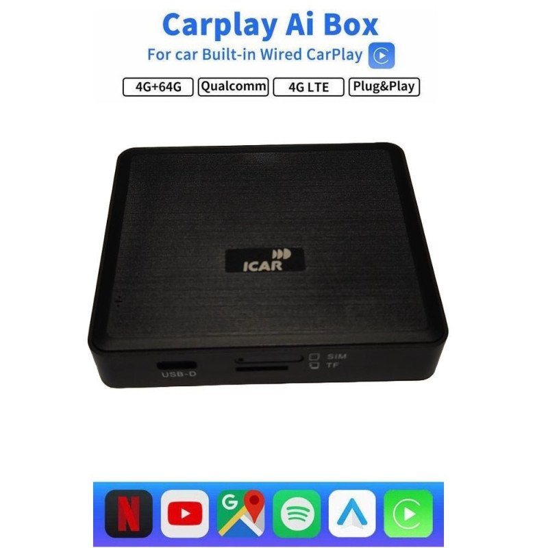 BIZZAR D-CP1853 CarPlay AI Box 8Core 4+64GB - Μετατροπέας ενσύρματου CarPlay σε Ασύρματο CarPlay/Android Auto & Android Box BIZZAR D-CP1853 CarPlay AI Box 8Core 4+64GB - Μετατροπέας ενσύρματου CarPlay σε Ασύρματο CarPlay/Android Auto & Android Box