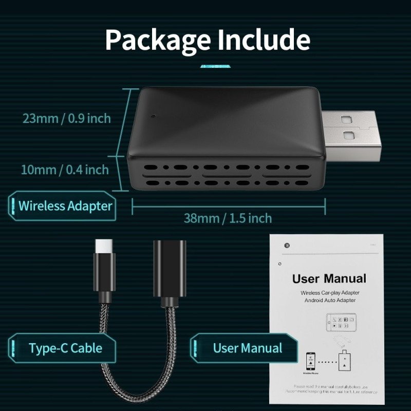 BIZZAR D-CP200 Mini Adapter Smart Box μετατροπής Wired Carplay/Android Auto σε Wireless Carplay/Android Auto