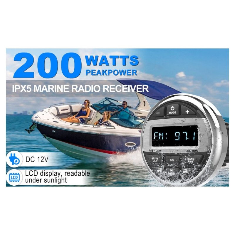 BIZZAR R-MS10RV Marine Radio Usb / Aux / BT